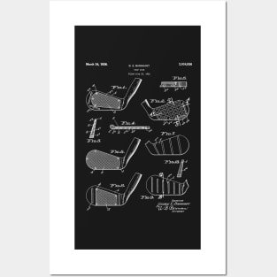 Golf Clubs Patent - Golfing Art - Black Chalkboard Posters and Art